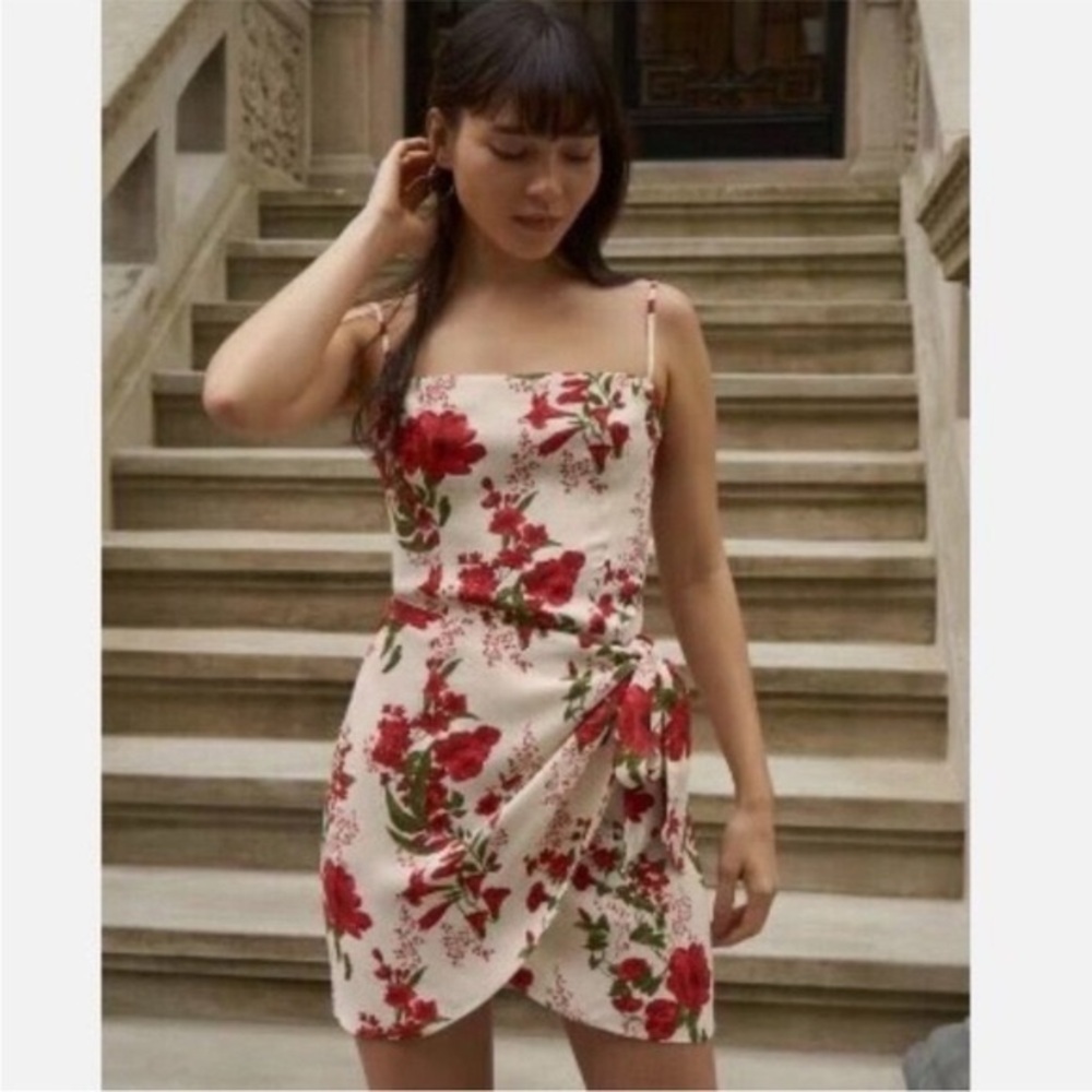 Reformation Red Floral Mini Dress